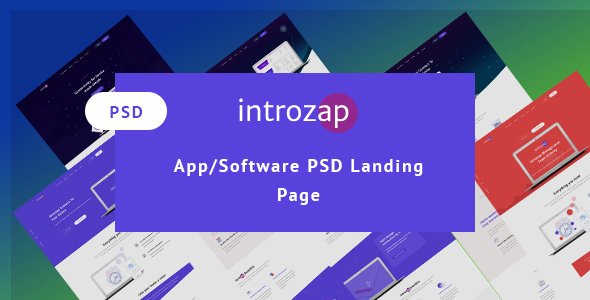 introzap - Software & Apps PSD Landing Page   Design App template
