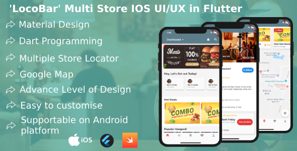 ‘LocoBar’ Multistore IOS App Templates in Flutter Flutter Ecommerce Mobile Uikit