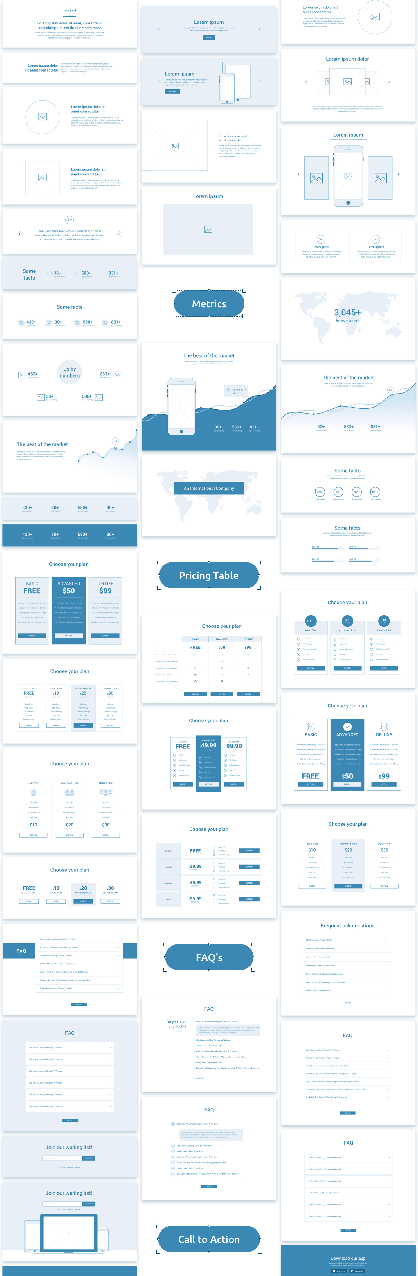 Wireland - Wireframe Library for Web Design Projects - Sketch Template - 2