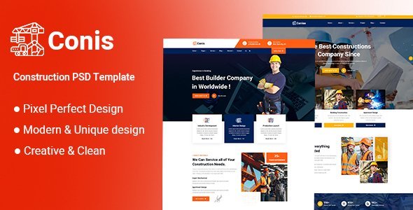 Conis - Construction PSD Template icon
