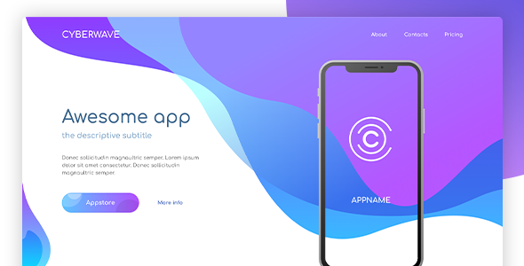 Cyberwave - App Landing Figma Template   Design 