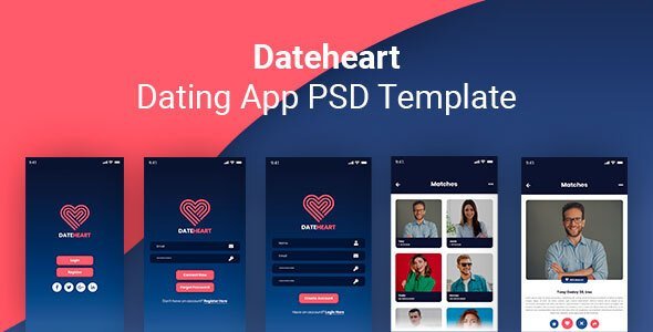 Dateheart - Dating App PSD Template icon
