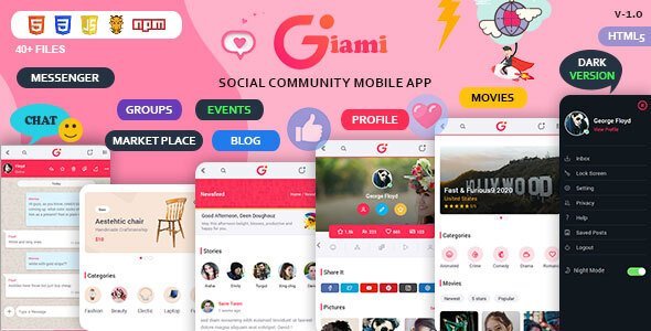 Giami Social Mobile App  Chat &amp; Messaging Design Uikit