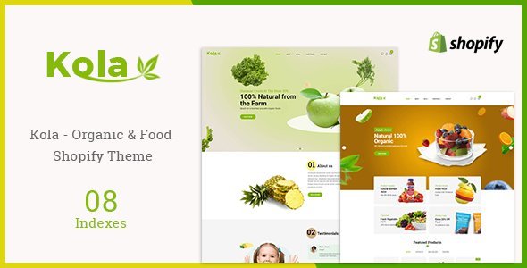 Kola - Organic & Food Shopify Themes  Ecommerce Design Uikit