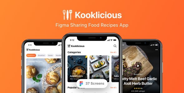 Kooklicious - Figma Sharing Food Recipes App  Food &amp; Goods Delivery Design Uikit