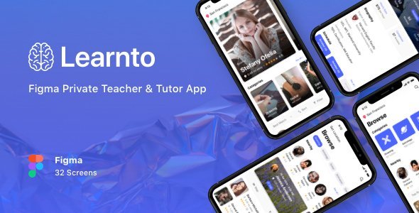 Learnto - Figma Private Teacher & Tutor App  Travel Booking &amp; Rent Design Uikit
