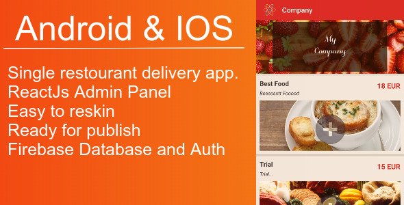 Local Restourant App and Control Panel For Andoird&IOS >> Expo React native Food &amp; Goods Delivery Mobile App template
