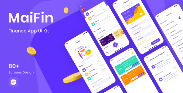 MaiFin - Finance App UI Kit  Finance &amp; Banking Design Uikit