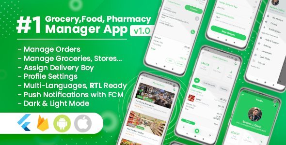 Owner / Vendor for Groceries, Foods, Pharmacies, Stores Flutter App icon