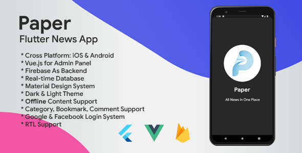 Paper - Flutter News App with Firebase backend icon