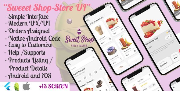 Sweet Shop - Store Patisserie UI - Flutter Flutter Ecommerce Mobile App template