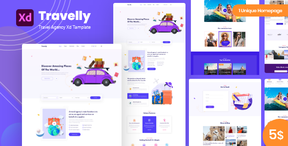 Travely-Travel Agency Xd Template icon