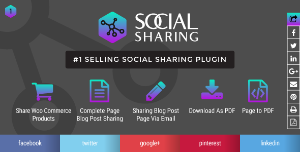 Wordpress social sharing and print page post to pdf plugin icon