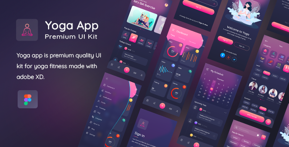 Yogaa App Premium UI Kit For Figma  Sport &amp; Fitness Design Uikit