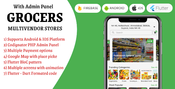"Grocers" Multivendor Grocery Stores with Flutter + PHP Admin Panel icon