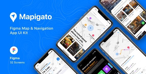 Mapigato - Figma Map & Navigation App UI Kit