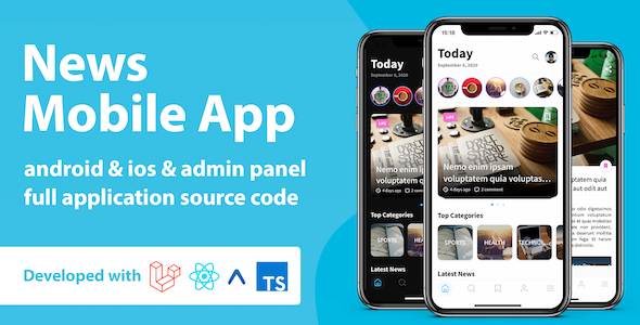 News Mobile Application with Admin Panel | React Native & PHP Laravel icon