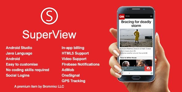 SuperView - WebView App for Android with Push Notification, AdMob, In-app Billing App icon