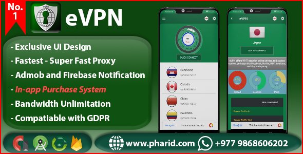 eVPN - Free Ultimate VPN | Android VPN, Billing, Phone Booster, Admob / Push Notification icon