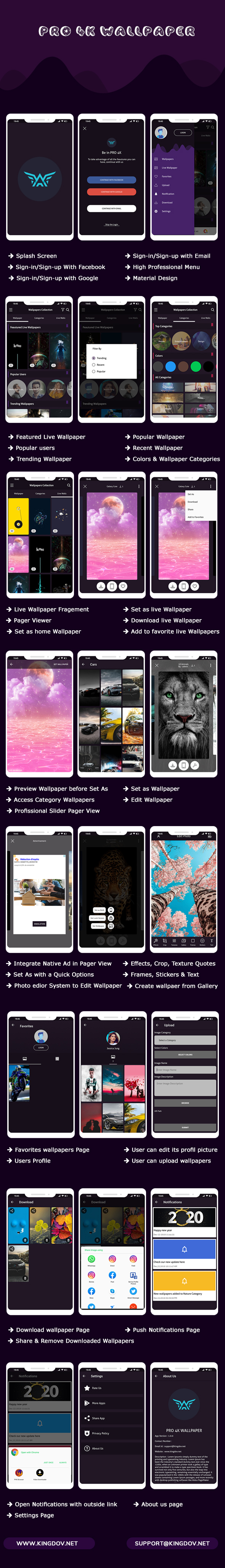 Pro 4K Wallpaper 2020 & Photo Editor System - AdMob & Facebook Ads & Push Notifications - 2