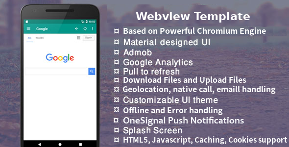 Easy Web - Android Native WebView | WebToApp Template with Admob and Push Notification icon