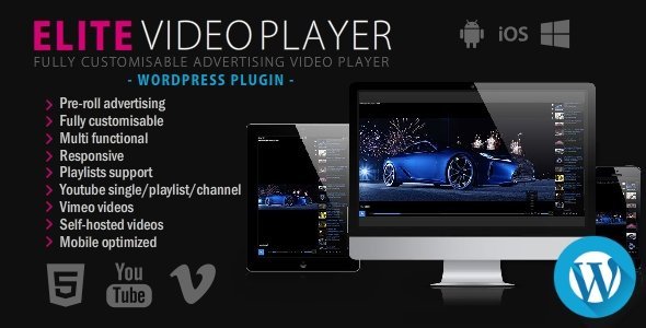 Elite Video Player - WordPress plugin Android  Mobile App template