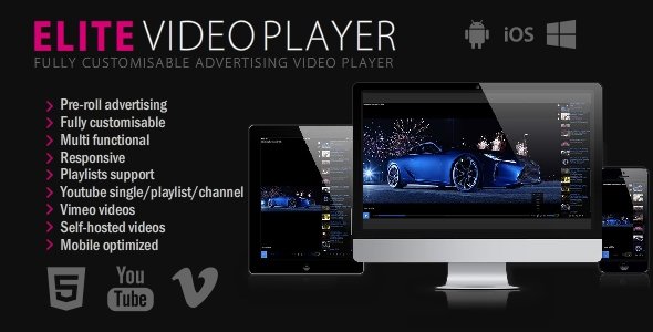 Elite Video Player Android  Mobile App template