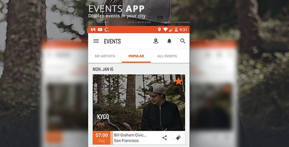 Eventhub Android Events &amp; Charity Mobile App template