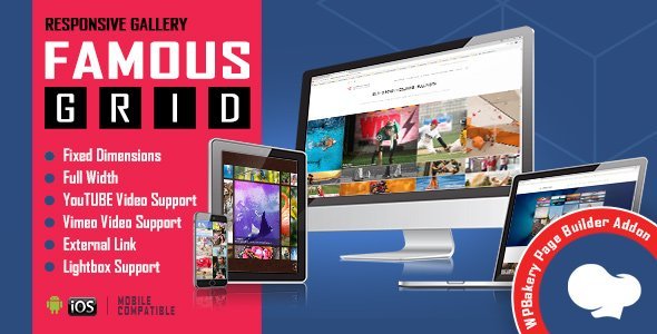 Famous – Responsive Image & Video Grid Gallery for WPBakery