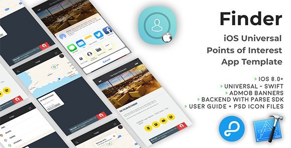 Finder | iOS Universal Points of Interest App (Swift) icon