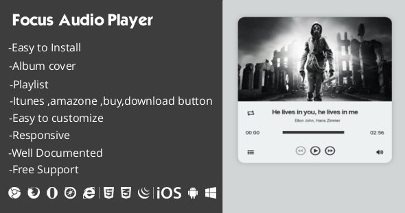 Focus Audio Player With Playlist icon