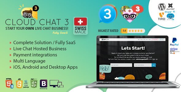 Fully SaaS Live Support Chat - Cloud Chat 3