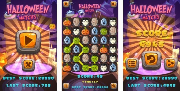 Halloween Match3 - HTML5 Game + Android + AdMob (Construct 3 | Construct 2 | Capx) icon