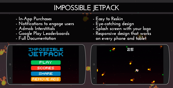 Impossible Jetpack - Admob + IAP + Leaderboards icon