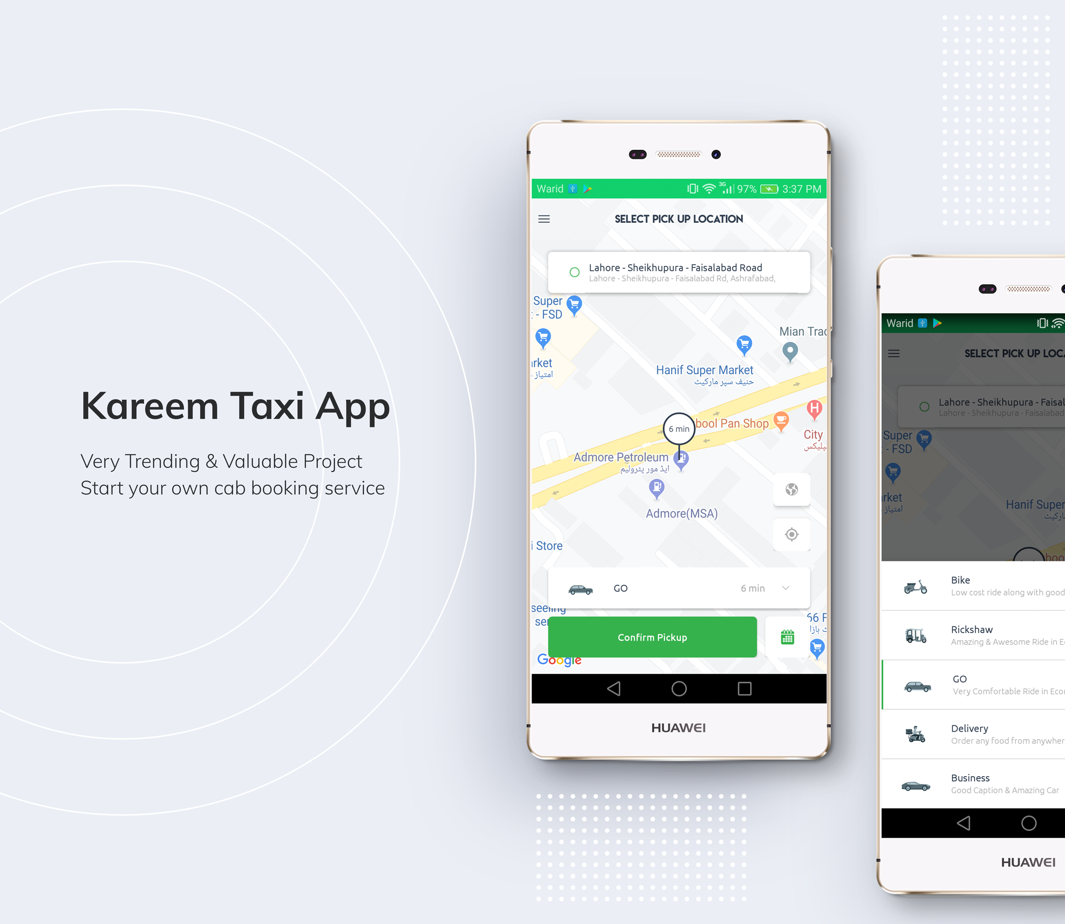Kareem Taxi App - Cab Booking Solution + admin panel - 1