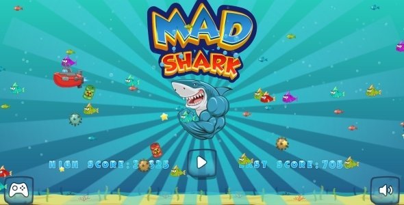 Mad Shark - HTML5 Game, Mobile Version + AdMob!!! (Construct 3 | Construct 2 | Capx) icon