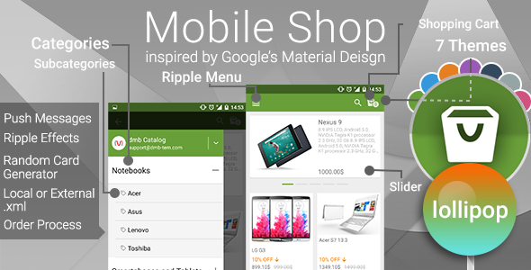 Mobile Shop with Push Notifications icon