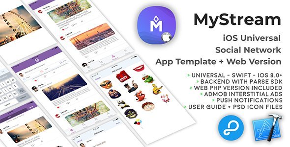 MyStream | iOS Universal Social Network App Template + Web