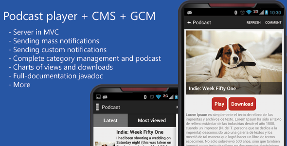 Podcast App + CMS + GCM