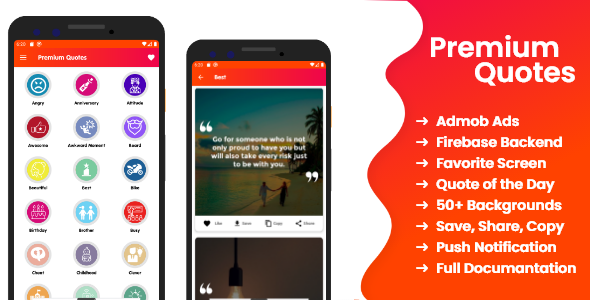 Premium Quotes - Android Quotes App With Firebase Admin Panel icon