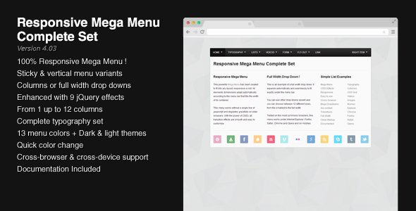 Responsive Mega Menu Complete Set Android Game Mobile App template