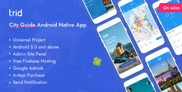 Trid - City Travel Guide Android Native with Admin Panel, Firebase