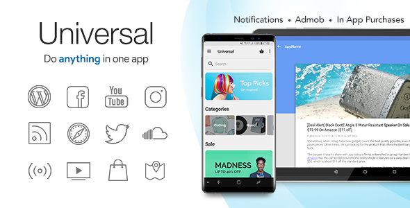 Universal - Full Multi-Purpose Android App Android Ecommerce Mobile App template