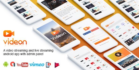 Videon - A video streaming android app with admin panel Android  Mobile App template