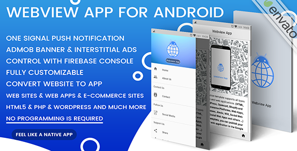 Webview App For Android – One Signal + Admob | Convert Website To App