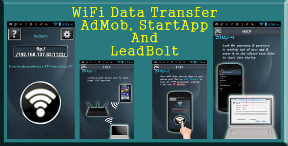 Wifi Data Transfer - AdMob, StartApp and LeadBolt icon