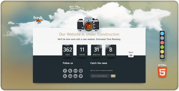 fresh Parallax Under Construction Countdown