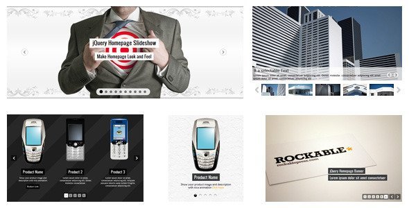 jQuery Homepage Banner Slideshow / Product viewer icon