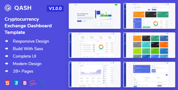 Qash - Cryptocurrency Exchange Dashboard HTML Template + Light and Dark