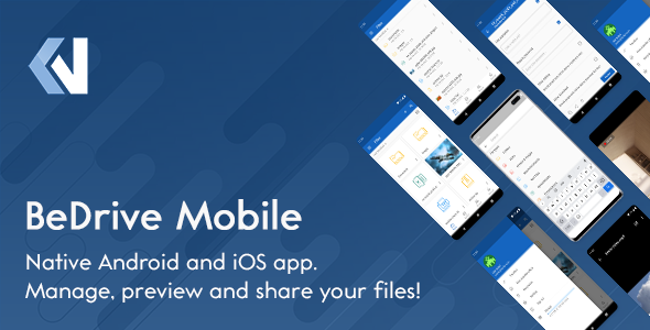 BeDrive Mobile - Native Flutter Android and iOS app for File Storage PHP Script Flutter  Mobile App template